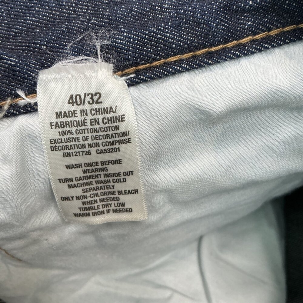 Indigo & Chino Mens Size 40x32 Blue Relaxed Fit Jeans Dark Wash Denim - Picture 10 of 11